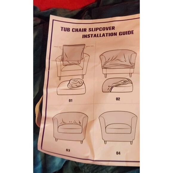 Velvet Stretch Tub Chair Cover Elastic Armchair Slipcover Turqoiuse Colored - Picture 5 of 5